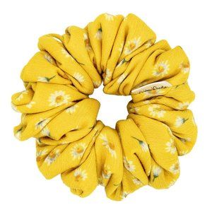 Large Scrunchie, Sunflower Print Large Hair Scrunchie